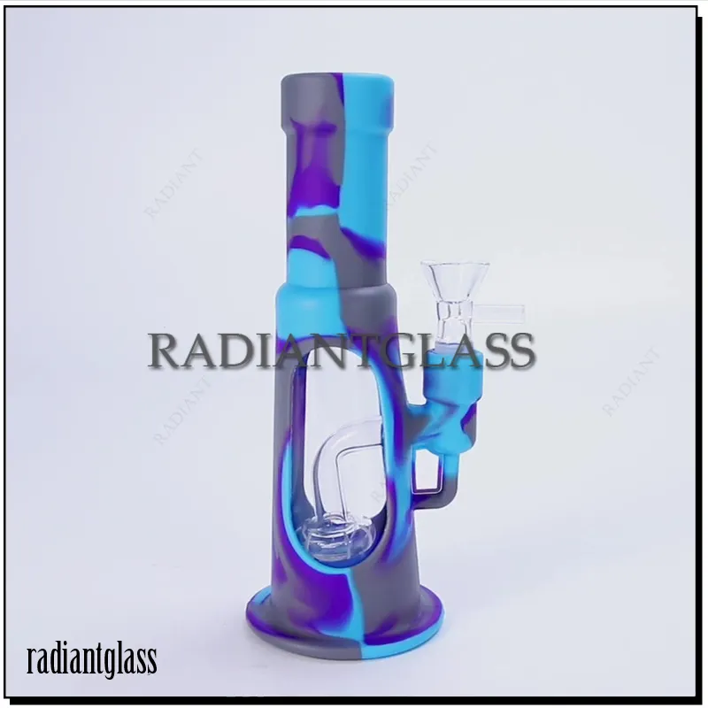 2,95 pouces conduite d'eau avec pneu en verre centre intérieur silicone bang silicone portable tabac fumer dab rig