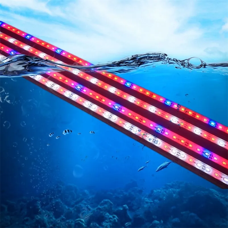 2pcs DC12V 0.5m 5730 IP68 Waterproof Grow Light Led bar rigid strip Red Blue 5:1,4:2 for Aquarium green house Hydroponic plant Y200922