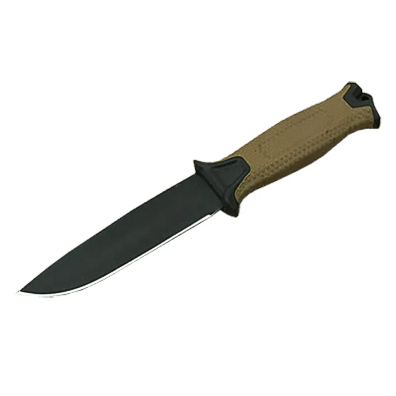 Couteau droit 440C lame noire Camping en plein air randonnée survie tactique couteaux à lame fixe avec Kydex H5398