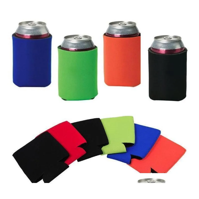 Partihandel 330ml Öl Cola Drink Can Holders Bag Ice Sleeves Zer Pop Holders Koozies 12 Färg DHB282 T0NL3