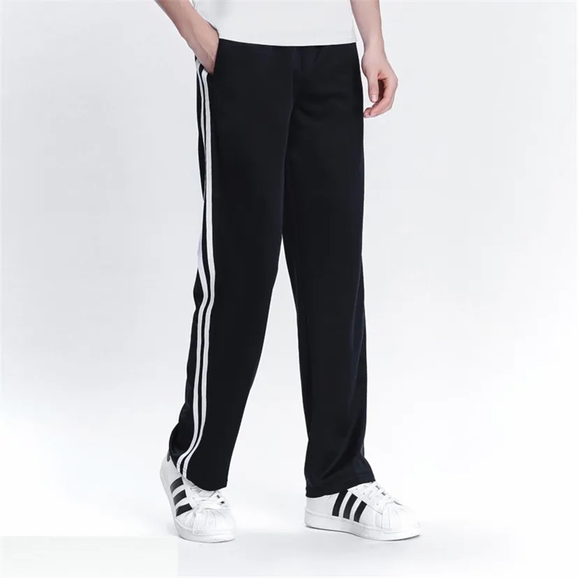 Vår sommarmän casual sweatpants Men Basic Trousers Tracksuit Side Stripe Slim Hateble Sportswear Track Pants 220118