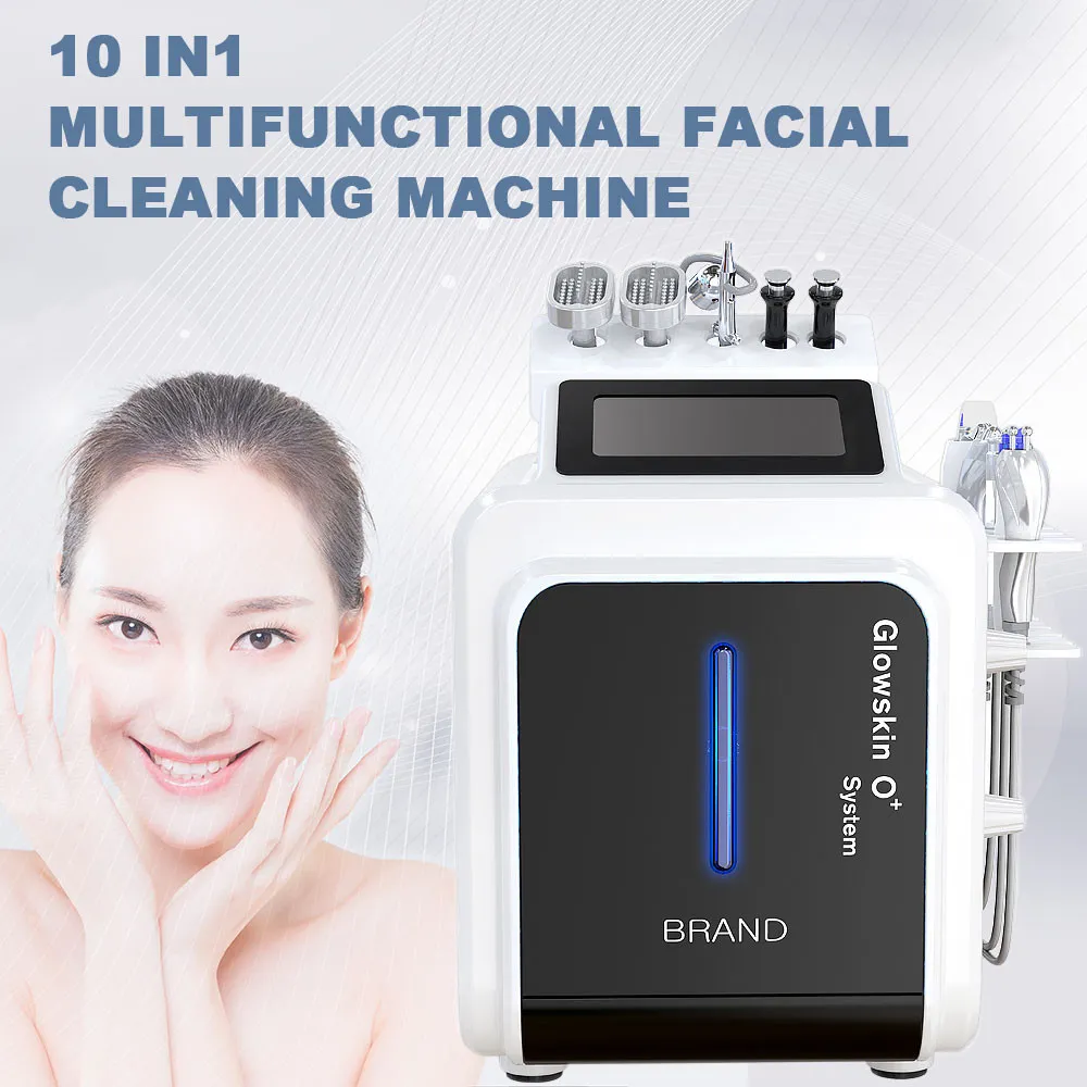 Facial Deep Cleaning Device 10 in 1 Eight Handles hydro dermabrasion oxygen spray gun BIO handle hydrodermabrasion facial skin care beauty equipment