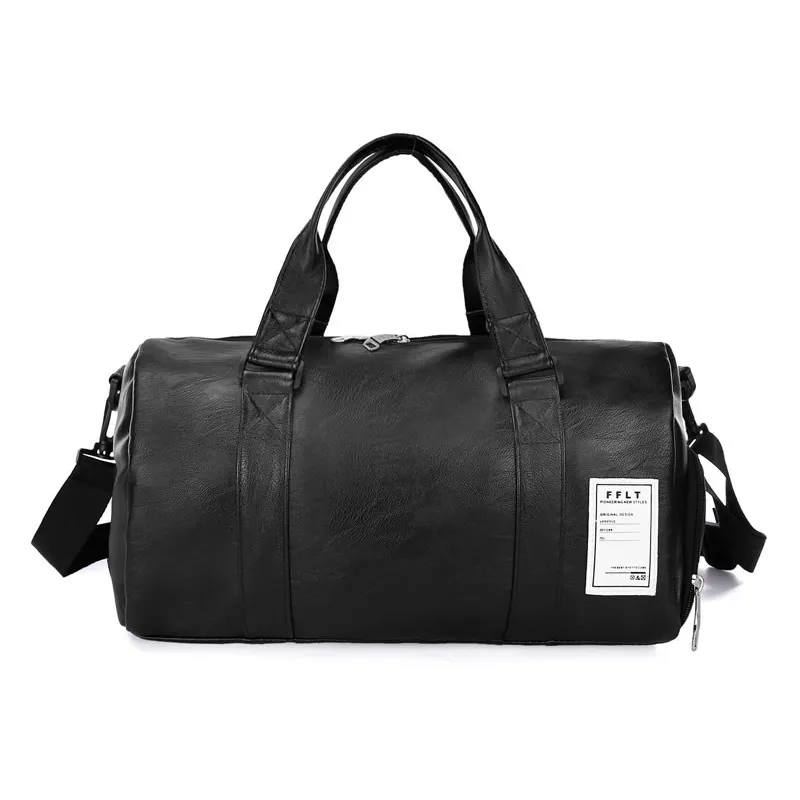 Mulheres Homens Fitness Bag PU sólido PU À Prova D 'Água Grande Capacidade Sport totes para viajar YS-Buy Q0705