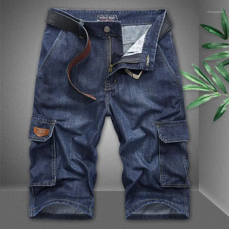 Heren jeans Multi Bag Denim Shorts Losse Groot-formaat Tooling Pants Beach Short Thin 5883