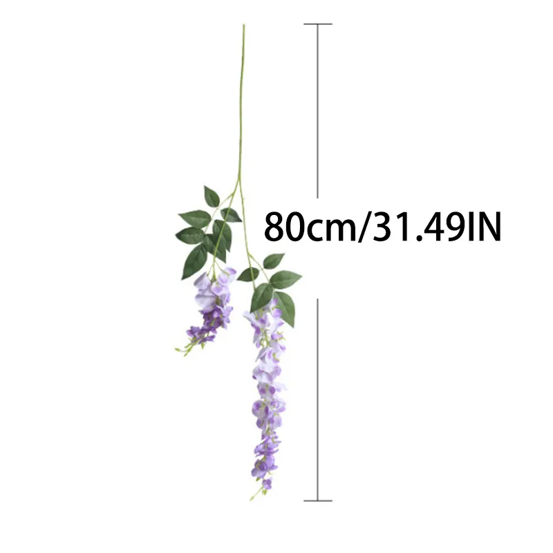 Vine Flowers Long Wisteria Artificial Hanging Flower White For Wedding Home Wall Backdrop