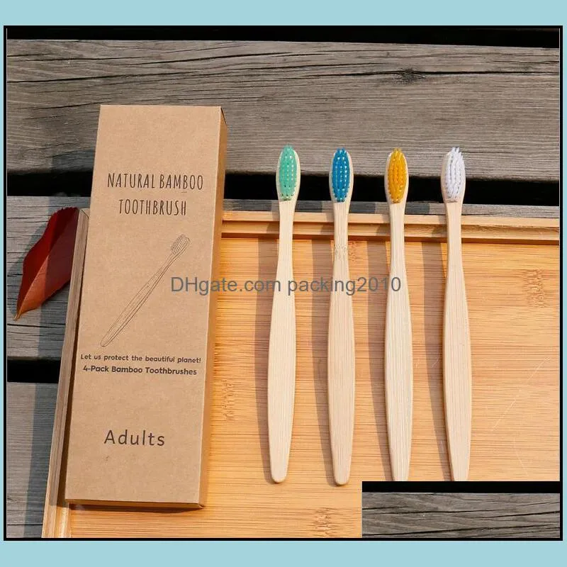 Natural Bamboo Toothbrush Portable Soft Hair Tooth Brushes Eco friendly Bristle toothbrush Natural Biodegradable Toothbrushes For Hotel