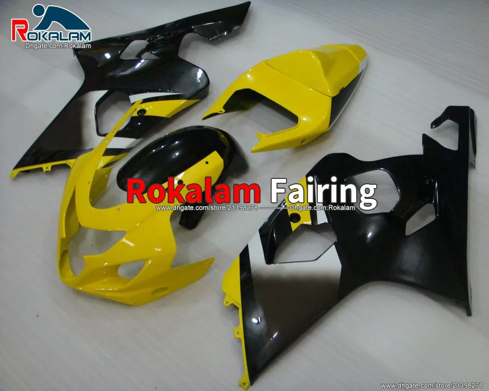 Suzuki Fairings 옐로우 블랙 GSXR 750 GSXR 600 2005 K4 04 05 2004 GSX-R600 2005 오토바이 페어링 (사출 성형)