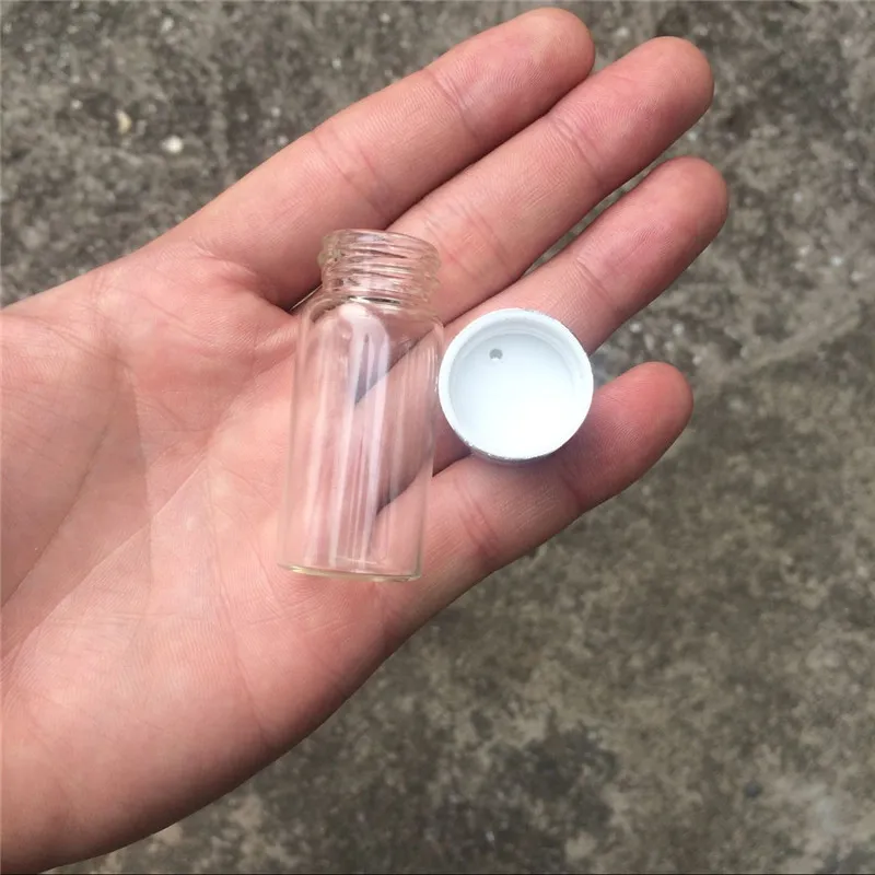 10ml Glass Bottles Screw Cap Silver Aluminium Lid Empty Glass Jars Vials Bottles Sealing up Mason Jars 10ml1