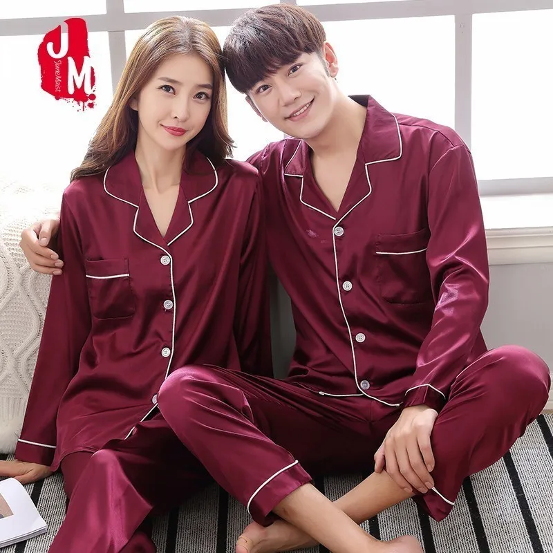 Mens Solid Satin Pajama Set Long Sleeve Autumn Winter Homewear Casual Two Piece Men Sleepwear Set Suit In Sizes L XXXL LJ201113 From Luo04 17.69 DHgate.Com