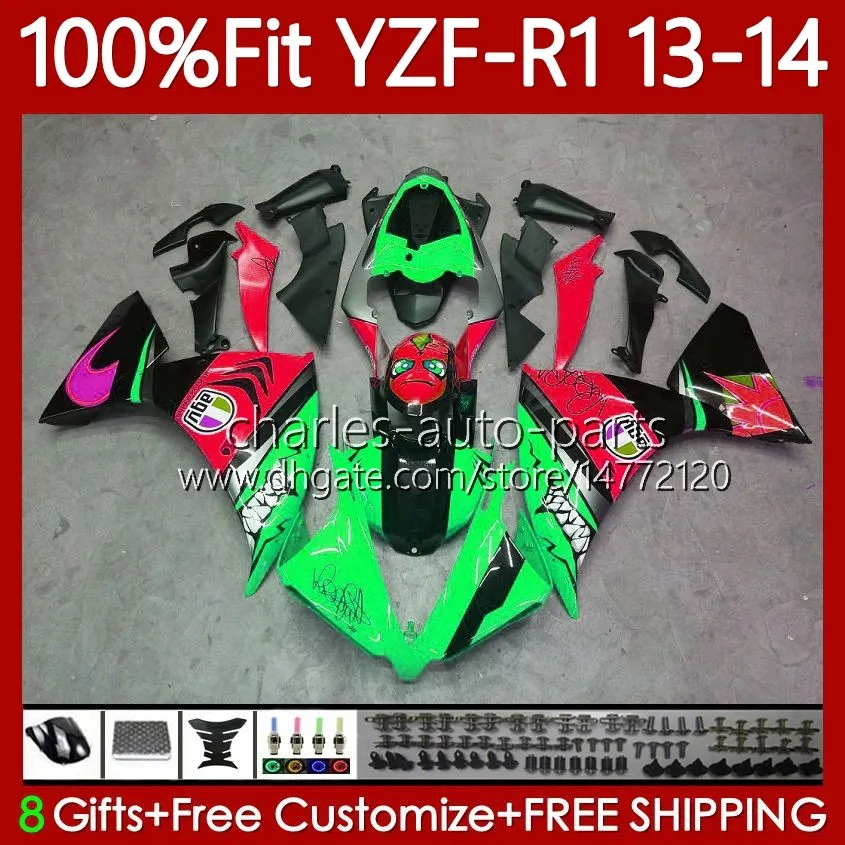 Carrozzeria per stampi a iniezione per YAMAHA YZF-R1 YZF R 1 1000CC YZF1000 13-14 Carrozzerie 97No.127 YZF R1 1000 CC 2013-2014 YZFR1 Shark Fish 13 14 YZF-1000 2013 2014 Kit carenatura OEM