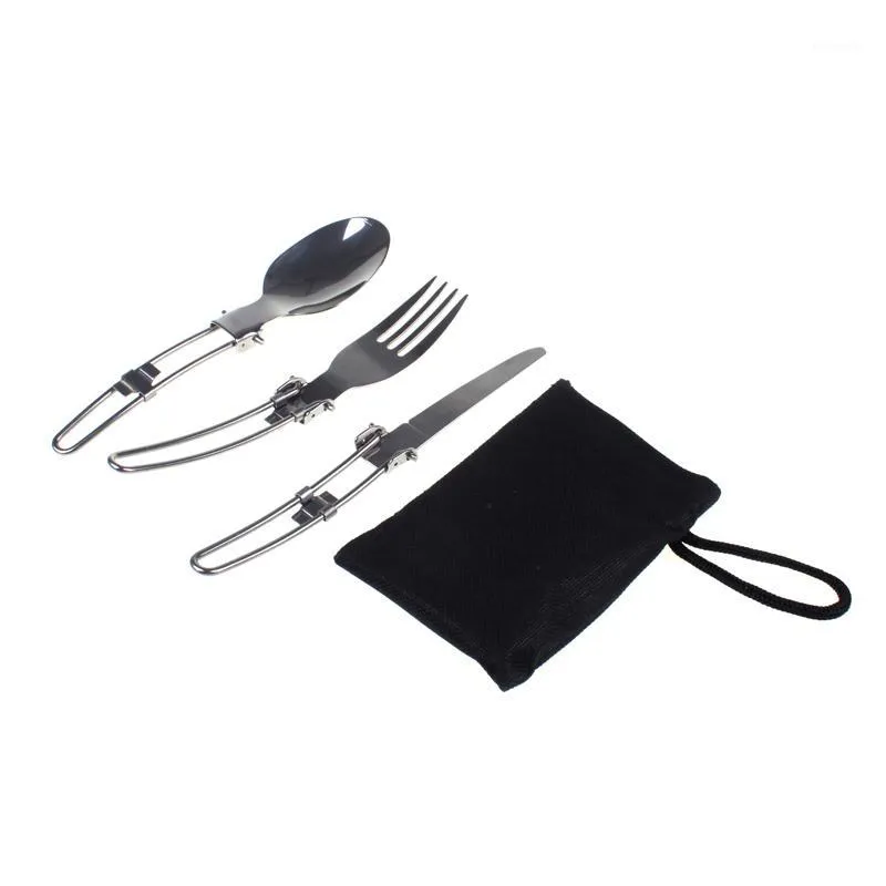 All'ingrosso-Outdoor Camping Picnic Tableware Coltello pieghevole in acciaio inossidabile Forchetta e cucchiaio Tab utensilios de cocina Outdoor Tablewares1