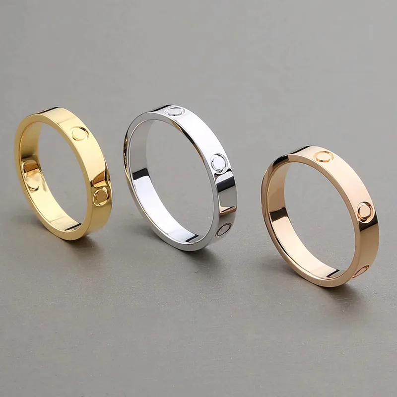 Fashion Designer Ring Classic Stainless Steel Jewelry Gold Love Married Engagement Couple Ring For Women Men