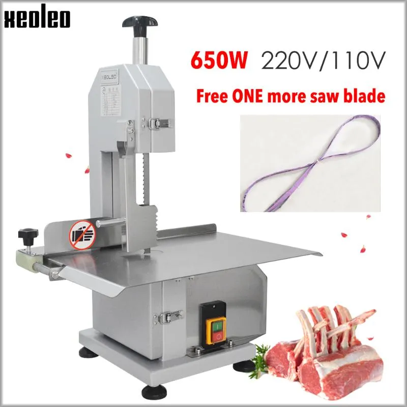 Xeoleo Bone Sawing Machine Bone Cutting Machine Frozen Meat Cutter Commercial Cut Trotter/Ribs/Fish/Meat/Beef 110V/220V