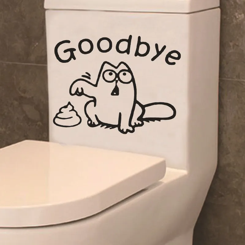 وداعا ملصقات المرحاض الفينيل ملصقات ماء جدار الشارات ل مول مرحاض ملصقا ديكور المنزل صائق جدارية