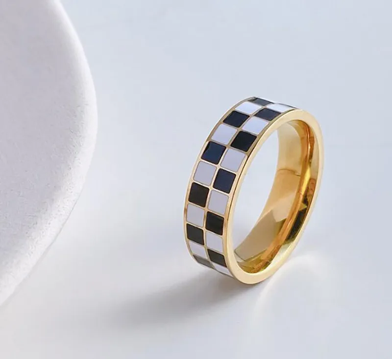 Комфортное обручальное кольцо из нержавеющей стали, черно-белое кольцо с узором в виде блоков, размер США, от 5 до 10, лучшие подарки для любви