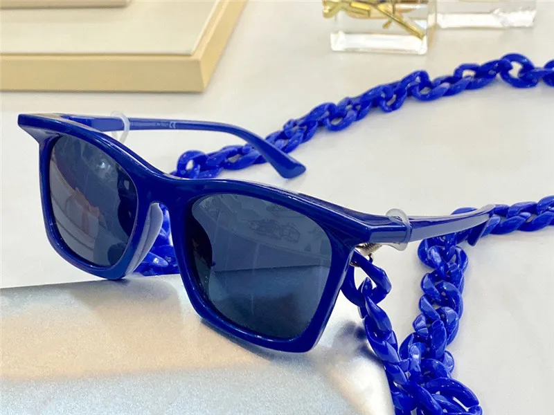 0099SA New trendy fashion letter women and men sunglasses UV-400 goggles made of plate rectangular full frame temples with chain and box
