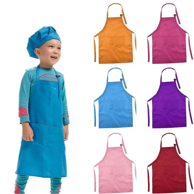 Fartuchy Fartuch Dzieci Kids Sleeve Hat Kieszonkowy Przedszkole Kuchnia Pieczenia Malarstwo Kuchenne Napój Enfant Kitchen1