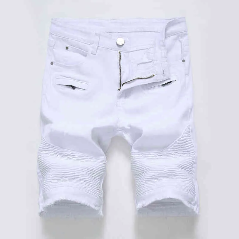 New Beand Summer Men Ripped Biker Jeans Shorts White Moto Denim Shorts For Male Multi Big Pockets Brand Designer Plus Size 28 40 W220214 From 22 63 DHgate
