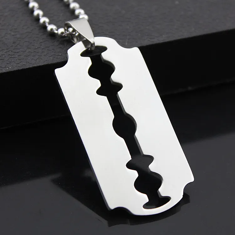 Stainless Steel Razor Blades Pendant Necklaces Men Steel Male Shaver Shape Necklace Geometric Wife Gift Love Jewelry From 1 68 DHgate