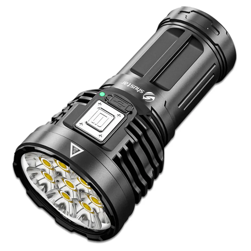 Torcia elettrica super luminosa 8LED Potente torcia a LED ricaricabile Luce laterale COB 4 modalità Avventura all'aria aperta Torcia 3 in 1