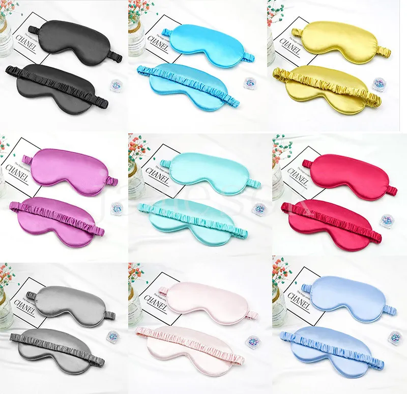 Silk Sleep Masks Rest Shading Eye Mask Cover Padded Shade Tapa-olhos Travel Relax Aid Vendas Eyemask DB466