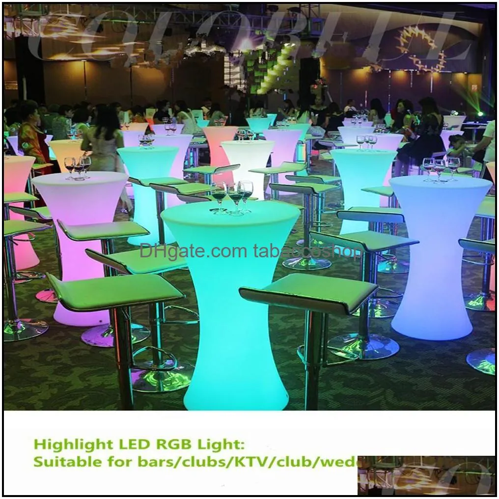 New Led luminous cocktail table lighted up bar creative lighting furniture round high club KTV disco supplies
