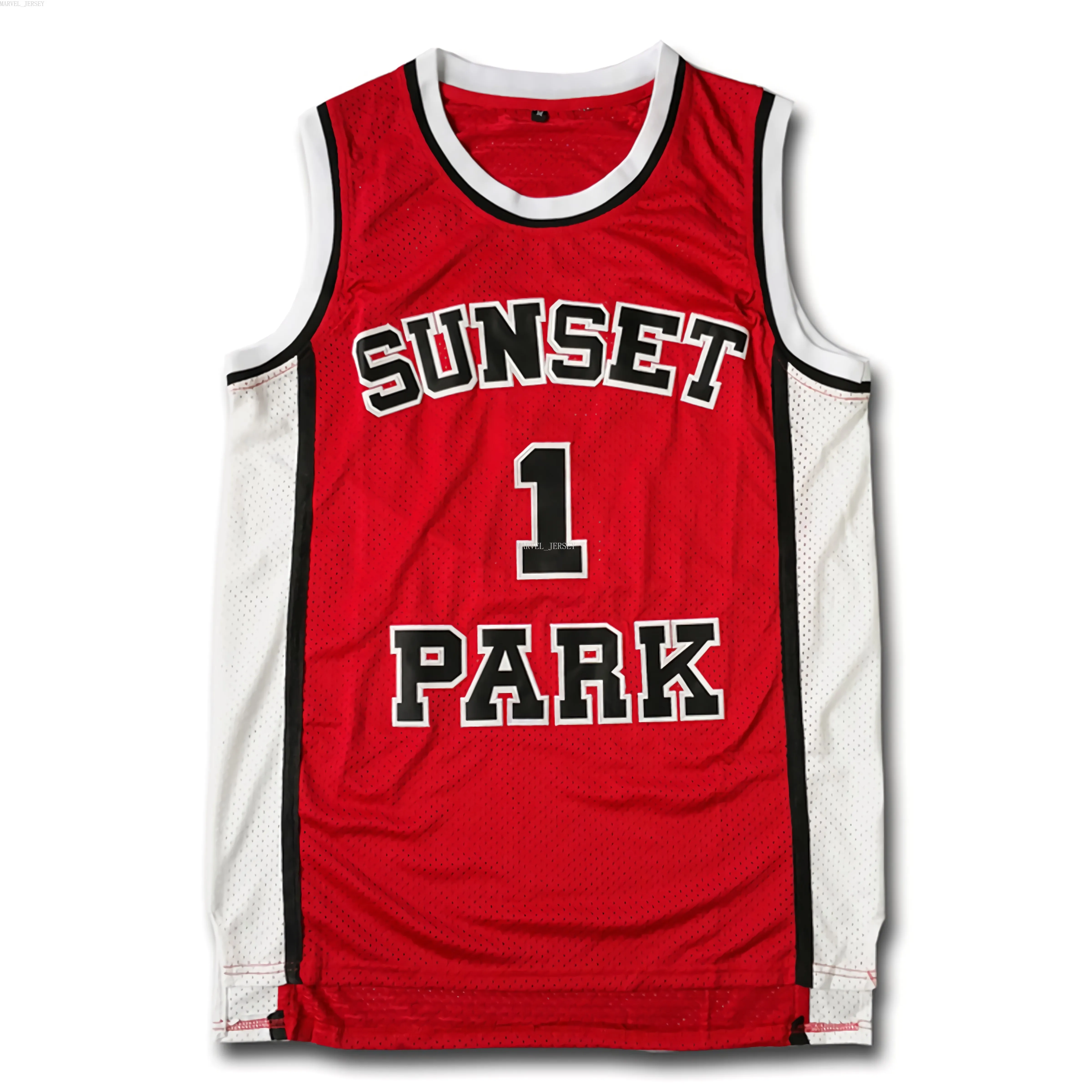 Billiga Custom Fredro Starr Shorty Jersey 1 Sunset Park Moive Red Sewn Basketball Jersey XS-5XL NCAA