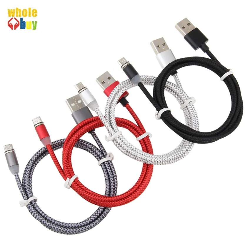 Câble magnétique Micro USB Type C, cordon de charge rapide, pour Samsung Xiaomi Huawei, éclairage LED coulant, chargeur magnétique