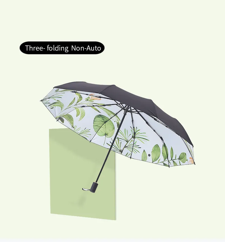Weiblicher Mini Taschen Taschenschirm, Automatischer Regenschirm, Regen,  Frauen, Grüne Pflanzen, Sonnenschirm, Winddicht, UV Schutz, Kapsel  2011127392189 Von 19,95 €