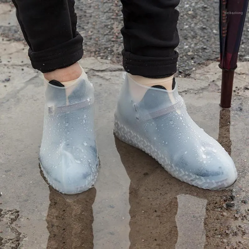 Housses de pluie pratiques 1 paire de chaussures réutilisables adultes enfants protecteurs en silicone imperméables pour les voyages intérieurs et extérieurs1