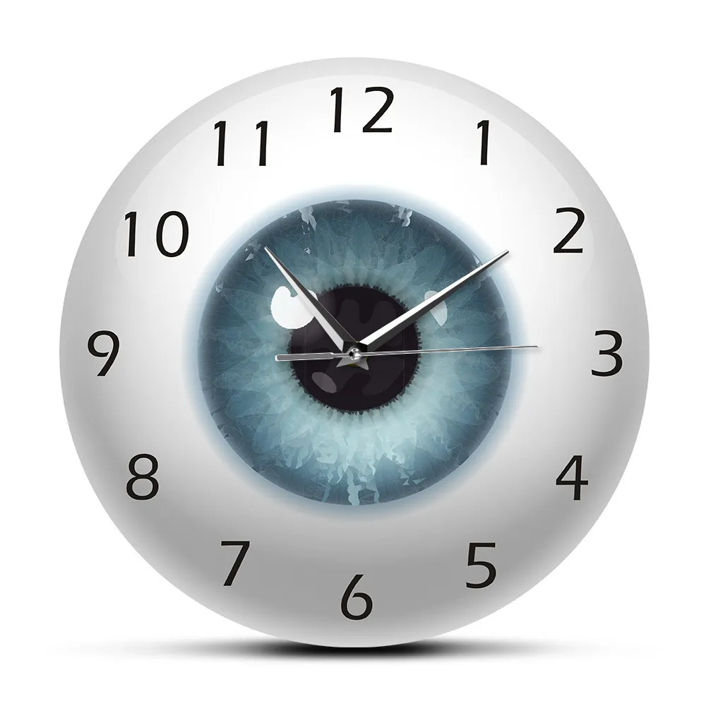 The Eye Eyeball Pupil Core Sight View Oftalmology Silent Wall Clock All Seeing Menselijk Body Anatomy Nieuwigheid Muurhorloge Gift LJ200827