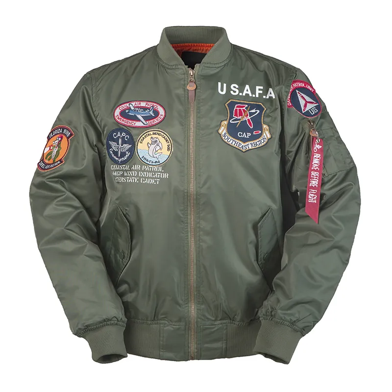 Vintage USAFA hommes vêtements minces marques militaire air force one top gun armée USN USMC bombardier flihgt veste pilote LJ201013