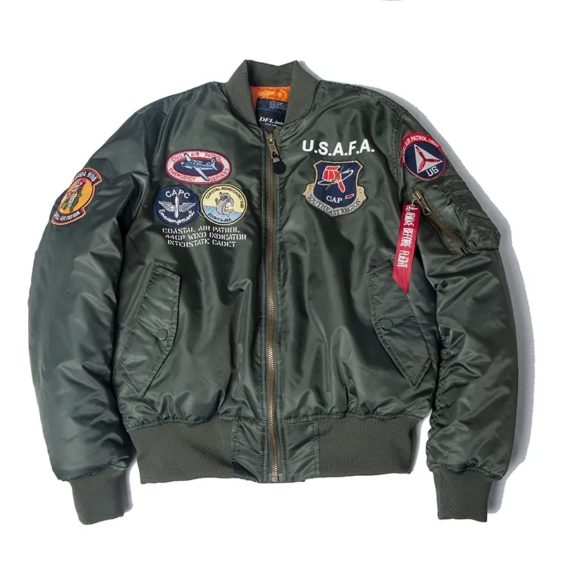 H/W USAFA Vintage Pilot Bomber Fliegerjacke US Air Force Top Gun Herren Kleidung Marken Winter Army USN MA1 USMC Stickerei 201028