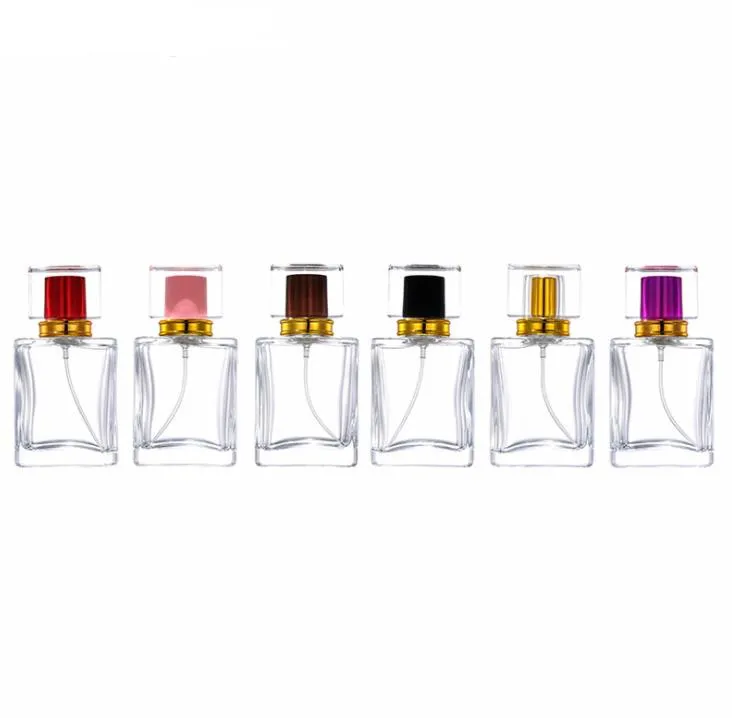 1.7Oz Empty Perfume Bottles Square ,50ML Clear Glass Spray Bottle Fine Mist Atomizer for Perfumes Aromatherapy SN4042