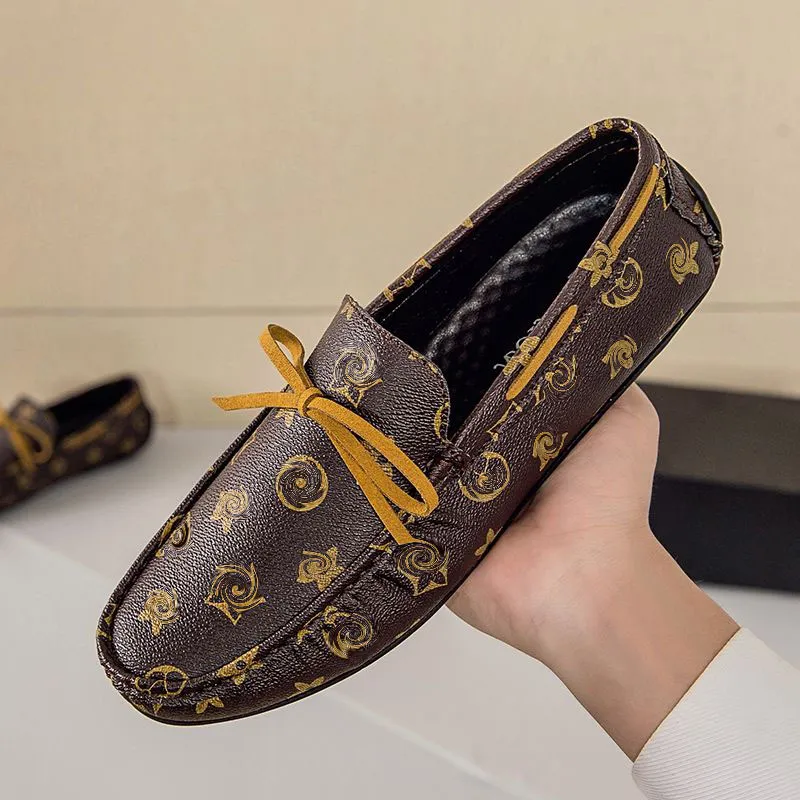 2021 New Men Shoes Shallow PU Leather Casual Loafer Round Toe Concise Lace Up Outdoors Classic Comfortable Spring Autumn Simplicity DP080