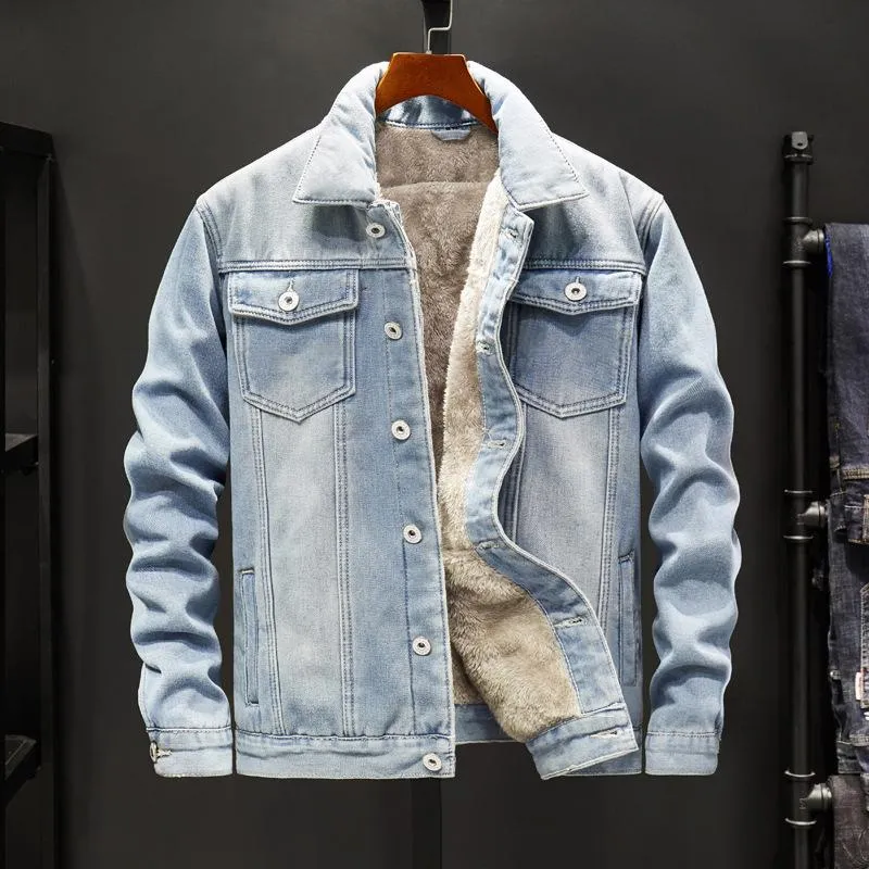 NEUE 2023 dünne kleidung denim jacke männer jacke und mäntel dicke sehr warme winter outwear männlichen cowboy M-5XL