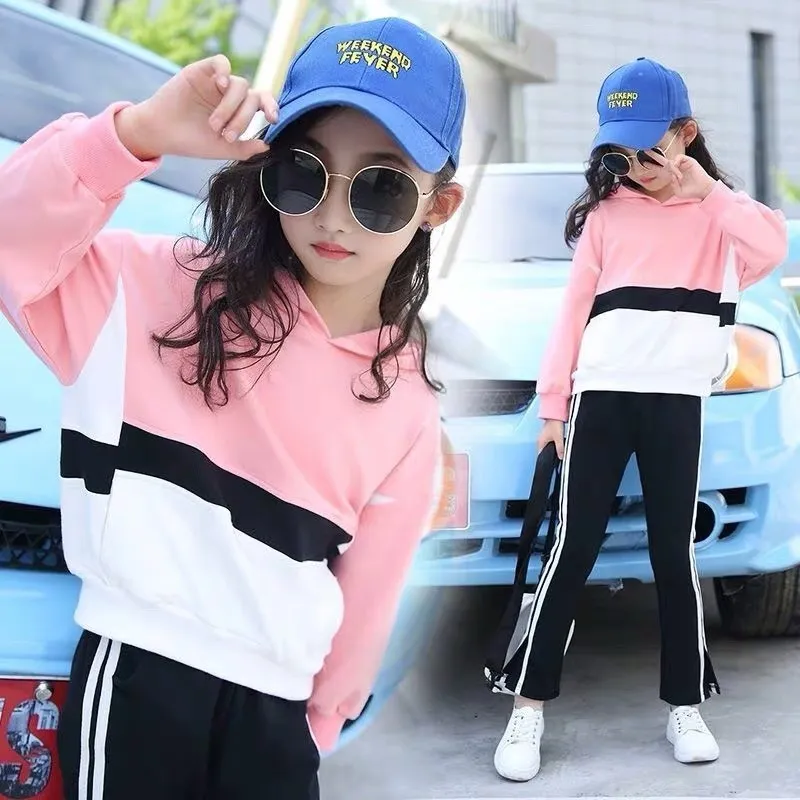 Ensemble Sweat à Capuche + Pantalon Pour Fille - Hiver/automne - Tissu Doux Et Chaud - Taille 0 à 12 Ans - Décontracté