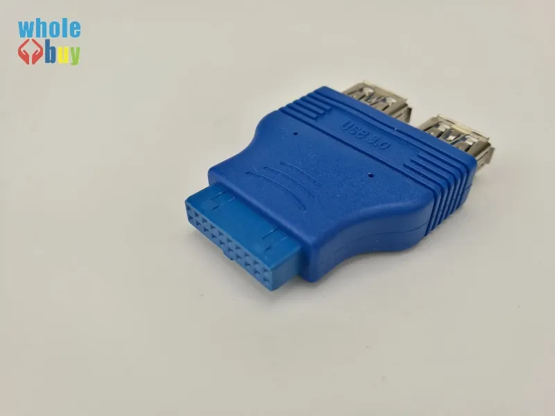500pcs / lot Motherboard 2 portas USB 3.0 uma fêmea para 20 Pin Header Conector Fêmea Adaptador USB 3.0 de dados Taxa de transferência de 4,8 Gbps