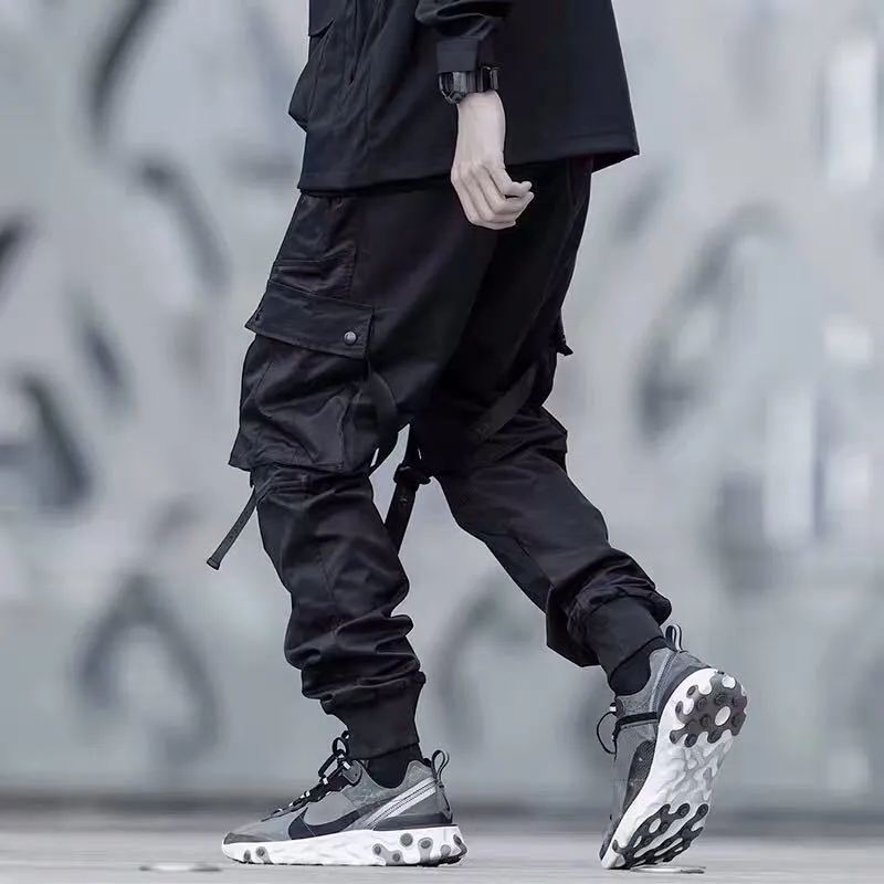 Hip Hop Cargo mens black cargo trousers for Men - April MOMO