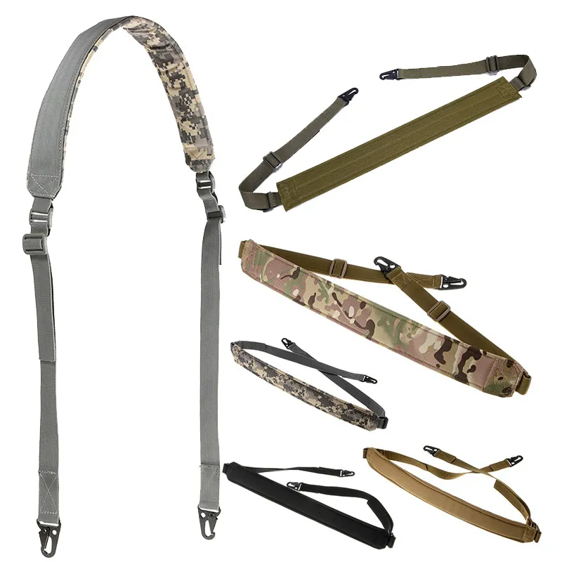 Twee Dual Point Quick Detach Tactical Sling Strap Buitensporten Schieten Paintball Gear Airsoft Gun Lanyard NO12-017