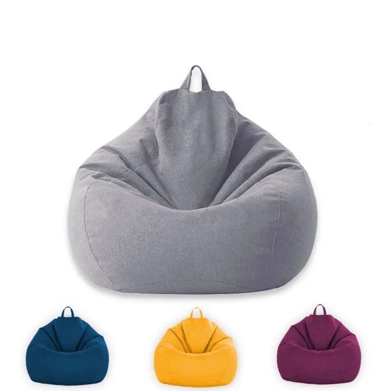 Sofföverdrag Nytt Lazy BeanBag Sofoverdrag utan Filler Solstol Säte Bean Bag Puff asiento Soffa Tatami Stolar Överdrag LJ201216