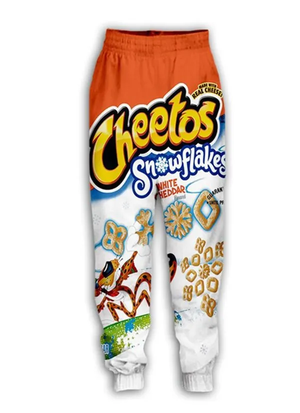 Yeni Moda 3D Baskılı Cheetos Jogger Sweatpants Kadın Erkek Tam Boy Hip-hop Pantolon Pantolon N04