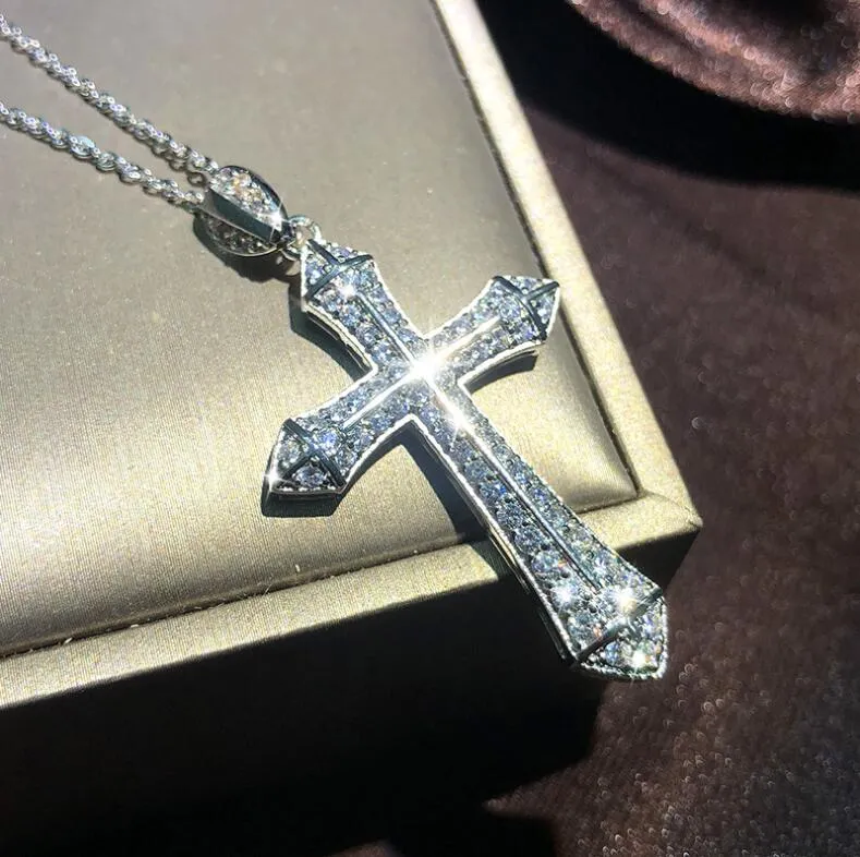 Hip Hop Parlak Kadınlar Erkekler Cross'un benzetmek elmas kolye kolye zinciri Christian 2020 Güzel Vücut Takı Punk Brithday Fan Moda Hediye