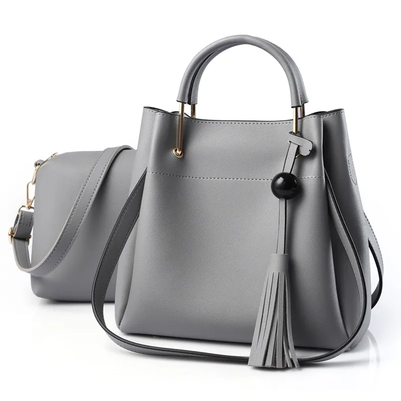 Hbp Woman Totes sacos de moda bolsa de couro feminino bolsa bolsa de bolsa messengerbag cinza