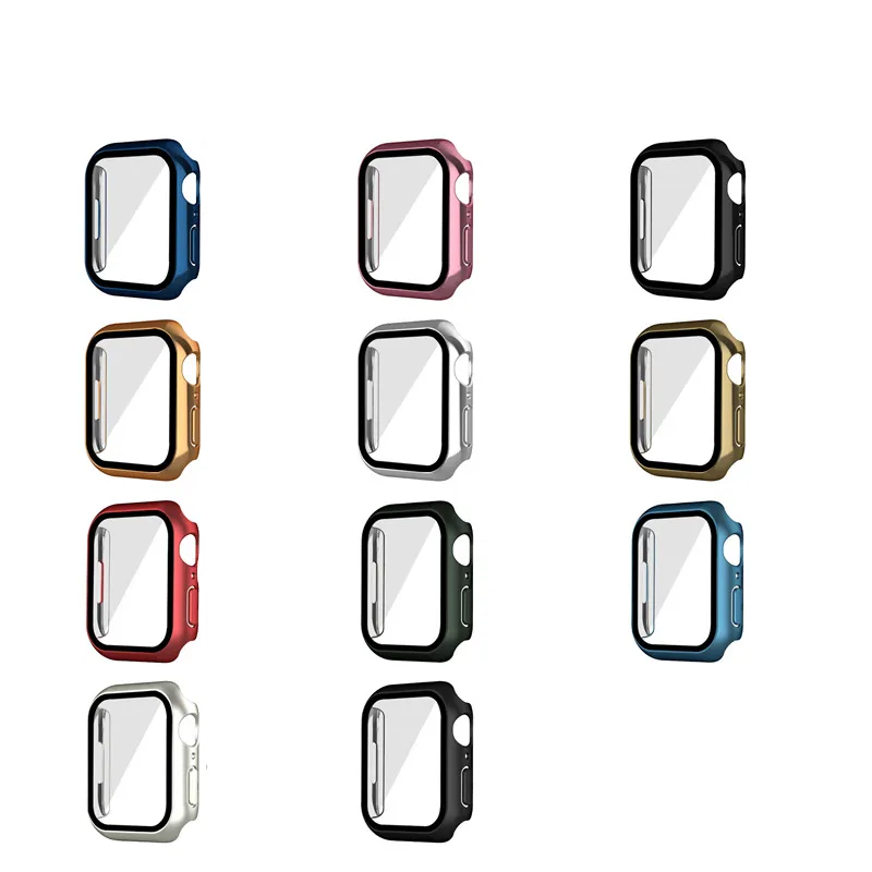 For Apple Watch Series 7 41mm 45mm Full Screen Glossy Matte Protector Bumper Case Cover Frame
