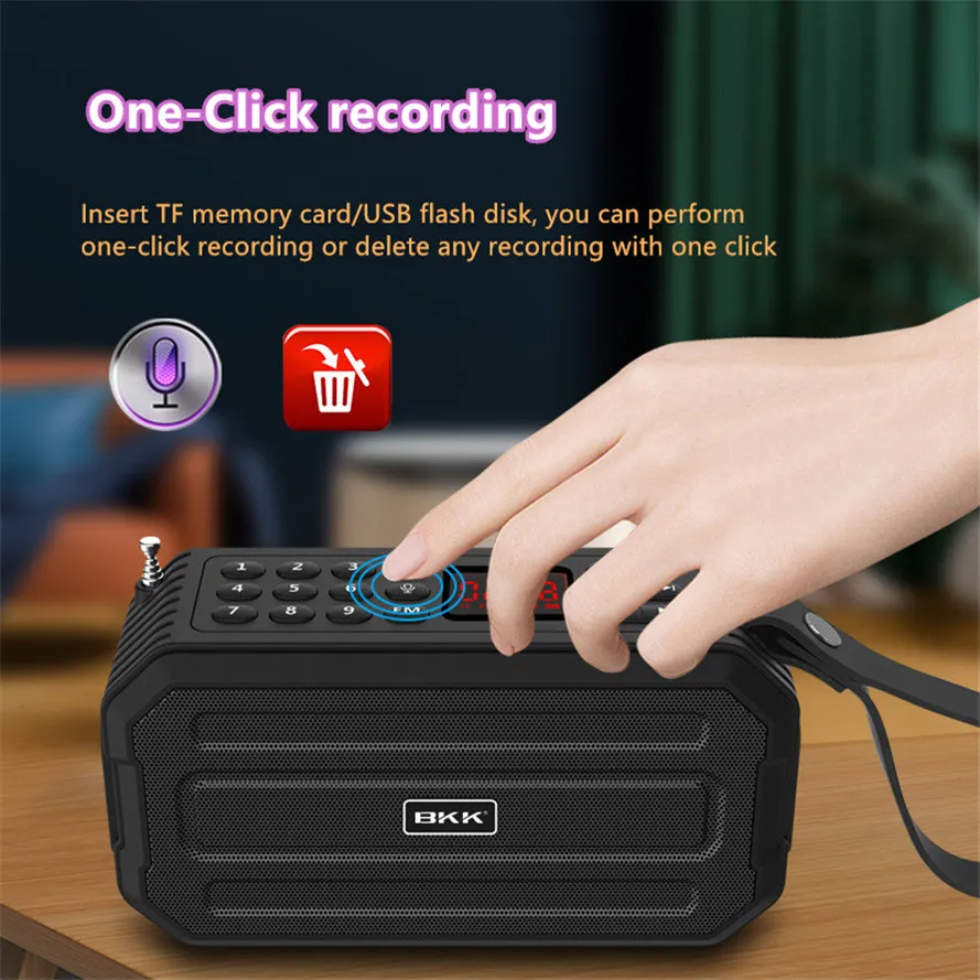 bluetooth new wireless bluetooth speaker card FM one-key recording function ABS portable stereo subwoofer J62