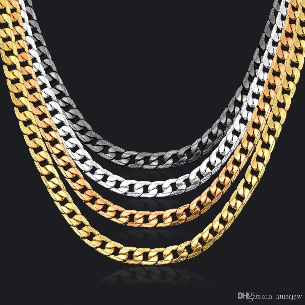 Cuban Link Chain Necklace Curb Chain For Men Jewelry Corrente De Prata Masculina Wholesale Miami mens necklace