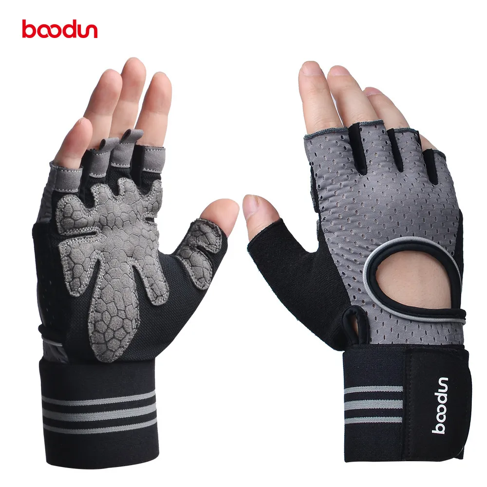 BOODUN Men Women's Gym Gloves Dumbbell Workout Sport Powerlifting Weightlifting Crossfit Gloves Body Building Fitness Equipment Q0107