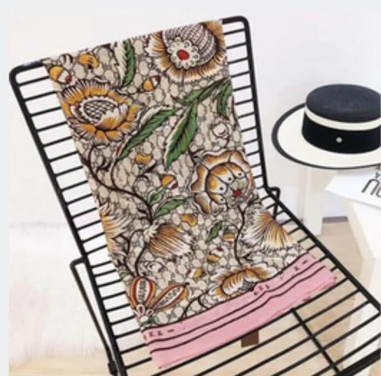 2020 Summer scarf Famous design pattern Women`s Gift scarf high quality 100% silk long scarf size 180x90cm C1