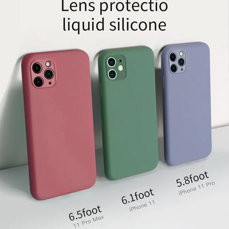 venda quente iPhone 12 Pro Max caso luxuoso Original Silicone Proteção Integral macia capa para o iPhone X XR 11 XS Max Caso Phone 7 8 6 6s